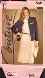Style 3002 Couture Chanel Trimmed Cardigan Jacket, Panelled Skirt and Tie Neck Blouse, Sewing Pattern Size 12