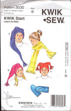 Kwik Sew 3030 Adults' and Children's Witner Hats, Mittens and Scarf, Uncut, Factory Folded Sewing Pattern Multi Size XS-XL
