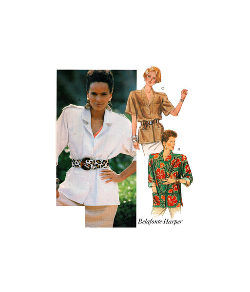 McCall's 3060 Shari Belafonte Harper Safari Style Jacket Shirt and Belt Uncut Factory Folded Sewing Pattern Size 14*