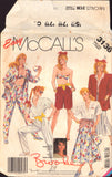 McCall's 3136 Brooke Shields Jacket, Shirt, Bra, Skirt, Pants and Shorts, Sewing Pattern, Size 14