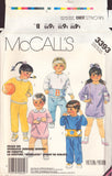 McCall's 3393 Sewing Pattern, Toddlers' Dress, Top, Pants and Dickey, Size 3 OR Size 4, Uncut, Factory Folded