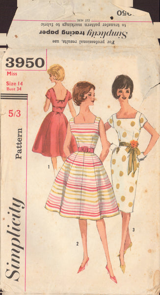 Simplicity 3950 Sewing Pattern, Dress and Skirts, Size 14, Pre-Cut, Complete