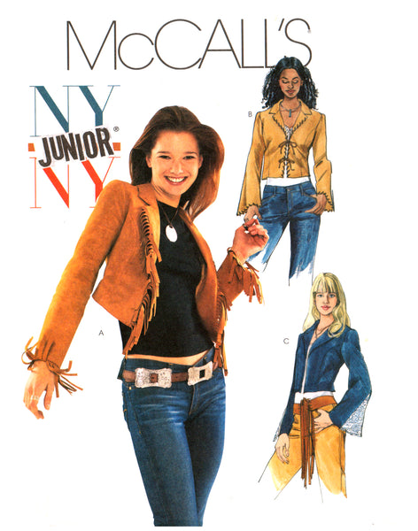 McCall's 4175 NY Junior Close Fitting Lined Jackets with Princess Seams and Trim Variations, Sewing Pattern Size 3-10