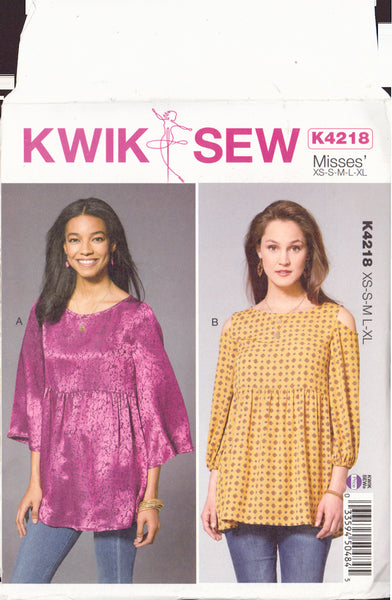 Kwik Sew 4218 Sewing Pattern, Women's Tops, Size XS-XL, Uncut, Factory Folded