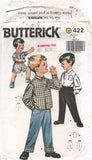 Butterick 422 Reissue Boys' Cuffed Pants, Shorts and Shirt with Long or Short Sleeves, Uncut, Factory Folded Sewing Pattern Size 4