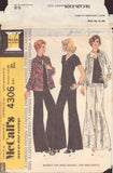 McCall's 4306 Sewing Pattern, Women's Unlined Jacket, Top, Pants, Size 10, Cut, Complete