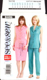 See & Sew 4496, Sleeveless Jacket, Belt, Straight Skirt or Tapered Pants, Sewing Pattern Size 6-10 or 12-16 or 18-22