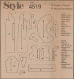 Style 4519 Sewing Pattern, Dress and Unlined Jacket, Size 8-10-12, Cut, Complete