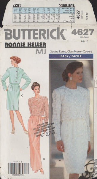 Butterick 4627 Sewing Pattern, Top and Dress, Size 6-8-10, Uncut, Factory Folded