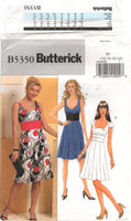 Butterick 5350 Lined, Fitted Bodice, Summer Dresses Uncut, Factory Folded, Sewing Pattern Size 16-18-20-22