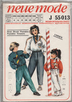 Neue Mode 55013 Childs' Unisex Baggy Pants with Waist and Leg Cuff Variations, Uncut, Factory Folded Sewing Pattern Multi Size 4-14