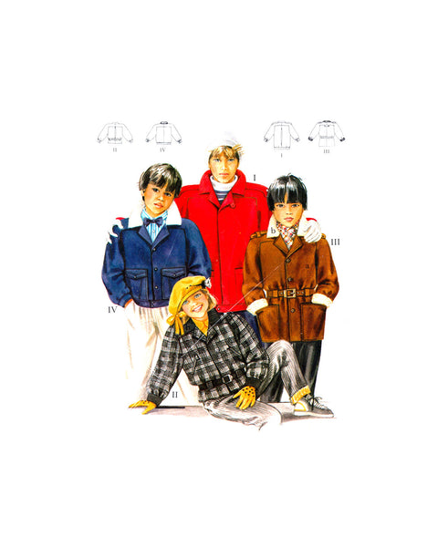 Neue Mode 55015 Childs' Unisex Winter Jackets in Four Styles, Uncut, Factory Folded Sewing Pattern Multi Size 5-15