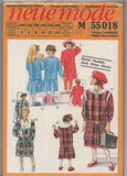 Neue Mode 55018 Childs' Drop Waist Dress with Collar and Trim Variations, Uncut, Factory Folded Sewing Pattern Multi Size 4-14