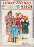 Neue Mode 55038 Childs' Flared Dress with Collar and Trim Variations, Uncut, Factory Folded Sewing Pattern Multi Size 3-11