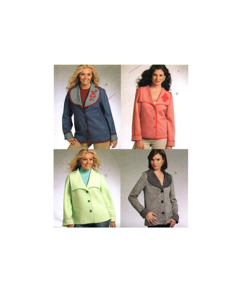 McCall's 5821 Nancy Zieman Jackets with Trim and Contrast Variations, Sewing Pattern Plus Size 18-24