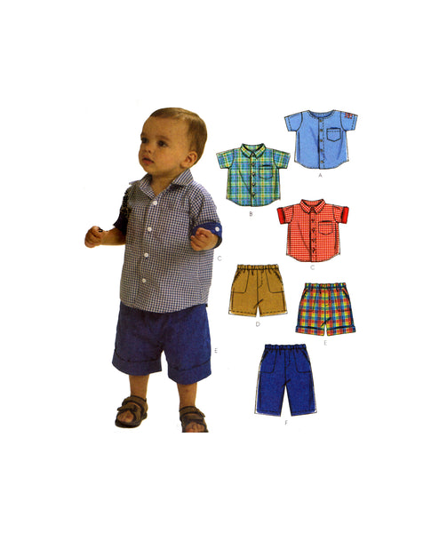 McCall's 6016 Infants Shirts, Shorts and Pants, Sewing Pattern Multi Size S-XL