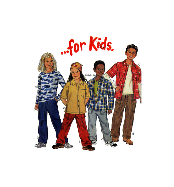 New Look 6023 Kids' Sweatshirts, Long or Short Sleeve Tops and Pants, Multi Size 4-9