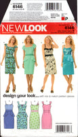 New Look 6146 Dress with Neckline, Sleeve, Shoulder Strap and Peplum Variations, Sewing Pattern Multi Size 4-16