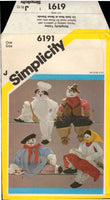 Simplicity 6191 Set of Decorative Dolls: Kitchen Witch, Artist, Cowboy, Cook, Sewing Pattern Size 53 cm high