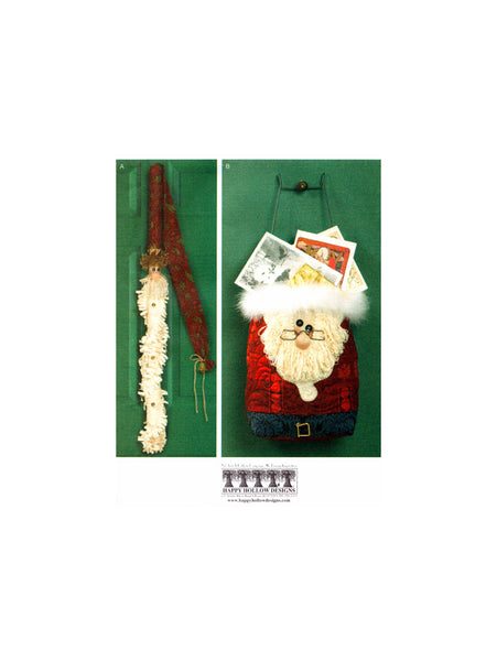 McCall's 6216 Christmas Santa Bag and Greeter Decorations Designed by Happy Hollow Design Uncut, Factory Folded Sewing Pattern