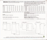 McCall's 6355 Sewing Pattern, Tops and Dresses, Size 8-16, Uncut, Factory Folded