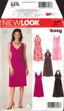 New Look 6375 Slightly Flared Dress with Halter or V-Neckline, Multi Size 6-16