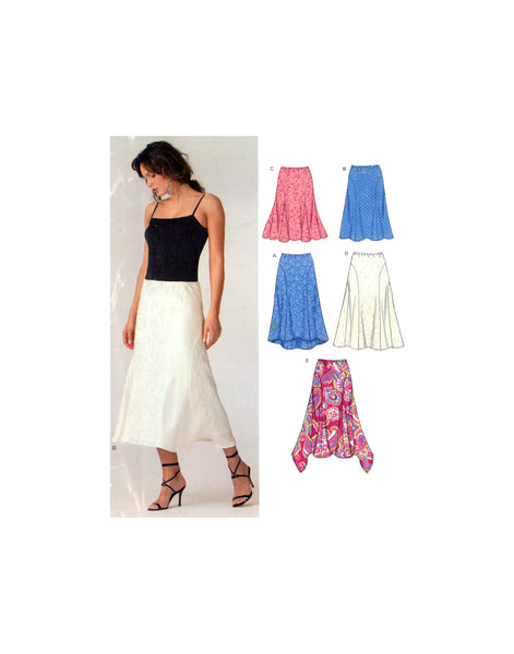 New Look 6389 Flared Skirts with Hemline Variations, Sewing Pattern Multi Size 6-16