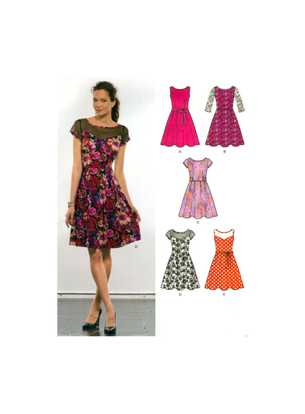 New Look 6392 Fit and Flare Dress with Bodice and Sleeve Variations, M Patterns Central New Look 6392 Fit and Flare Dress with Bodice and Sleeve Variations, M Patterns Central