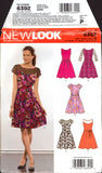 New Look 6392 Fit and Flare Dress with Bodice and Sleeve Variations, Multi Plus Size 10-22
