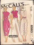 McCall's 6583 Cacharel Polo Top, Tapered Pants and Back Buttoned Skirt, Sewing Pattern Size 14