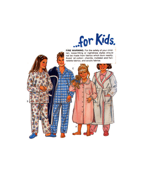 New Look 6585 Kids Hooded Bathrobe, Pyjamas and Nightshirts, Multi Size 4-9