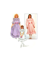 Butterick 6916 Girls' Loose Fitting, Flared "Little House on the Prairie" Style Dress,  Sewing Pattern Size 12-14