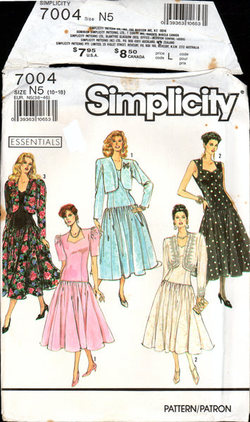 Simplicity 7004 Sweetheart Neckline, Drop Waist Dress with Jacket and Patterns Central Simplicity 7004 Sweetheart Neckline, Drop Waist Dress with Jacket and Patterns Central