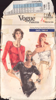 Vogue 7109 Close Fitting Evening Tops with Narrow Hem and Style Variations, Sewing Pattern Size 12-16