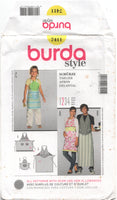Burda 7411 Unisex Adult and Child's Long or Short Aprons Uncut, Factory Folded, Sewing Pattern Multi Size