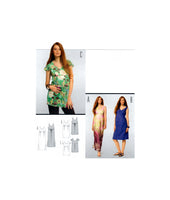 Burda 7527 Maternity Wear: Semi-Fitted Dress in Two Lengths and Tunic, Uncut, Factory Folded, Sewing Pattern Multi Size 6-18