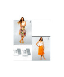 Burda 7530 Boho Flared, Ruffled Hem Skirt in Two Lengths Uncut, Factory Folded, Sewing Pattern Mult Size 6-18