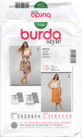 Burda 7530 Boho Flared, Ruffled Hem Skirt in Two Lengths Uncut, Factory Folded, Sewing Pattern Mult Size 6-18