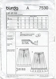 Burda 7530 Boho Flared, Ruffled Hem Skirt in Two Lengths Uncut, Factory Folded, Sewing Pattern Mult Size 6-18