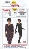 Burda 7599 Dress with Belt, Cowl Neckline and Sleeves in Two Lengths Uncut, Factory Folded, OOP Sewing Pattern Size 10-22
