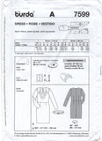 Burda 7599 Dress with Belt, Cowl Neckline and Sleeves in Two Lengths Uncut, Factory Folded, OOP Sewing Pattern Size 10-22