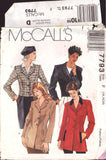 McCall's 7793 Lined, Single Breasted, Princess Seamed Jacket in Two Lengths, Sewing Pattern Plus Size 16-20