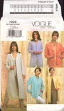 Vogue 7909 Loose Fitting Jackets in Two Lengths, Sewing Pattern Size 8-12