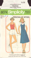 Simplicity 8074 Sewing Pattern, Vest, Skirt, Shorts, Size 12 & 14, Partially Cut, Complete