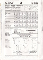Burda 8354 Sewing Pattern, Dress, Size 10-12, Cut, Complete