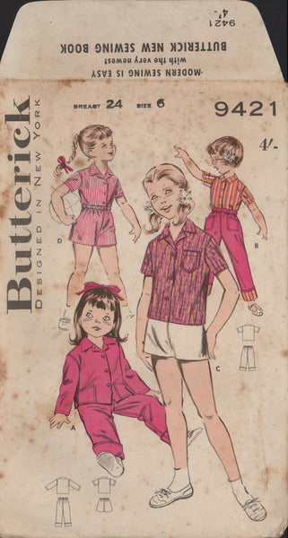 Butterick 9421 Sewing Pattern, Girls' Sportswear, Size 6, Pre-Cut, Complete