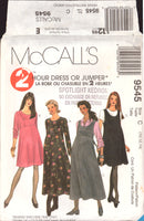 McCall's 9545 Maternity Dress and Jumper in Two Lengths, Sewing Pattern Size 10-14