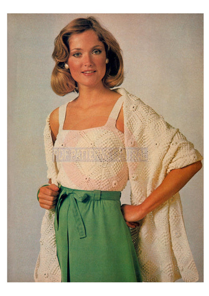 Crocheted 1970s Camisole and Shawl Instant Download PDF 2.5 pages