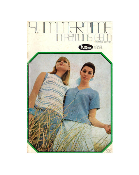 Patons 839 Summertime - Knitted Top and Jumper Patterns - Instant Download PDF 20 pages