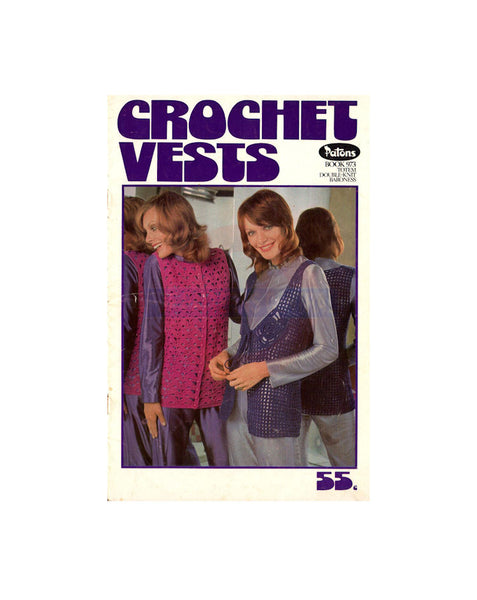 Patons 973 Crochet Vests - Crochet Vest Patterns - Instant Download PDF 20 pages